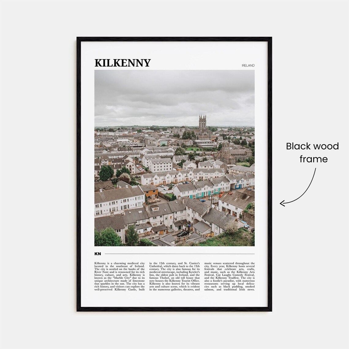 Kilkenny Ireland Medieval City Aerial Travel Poster Photo Art - Image 2