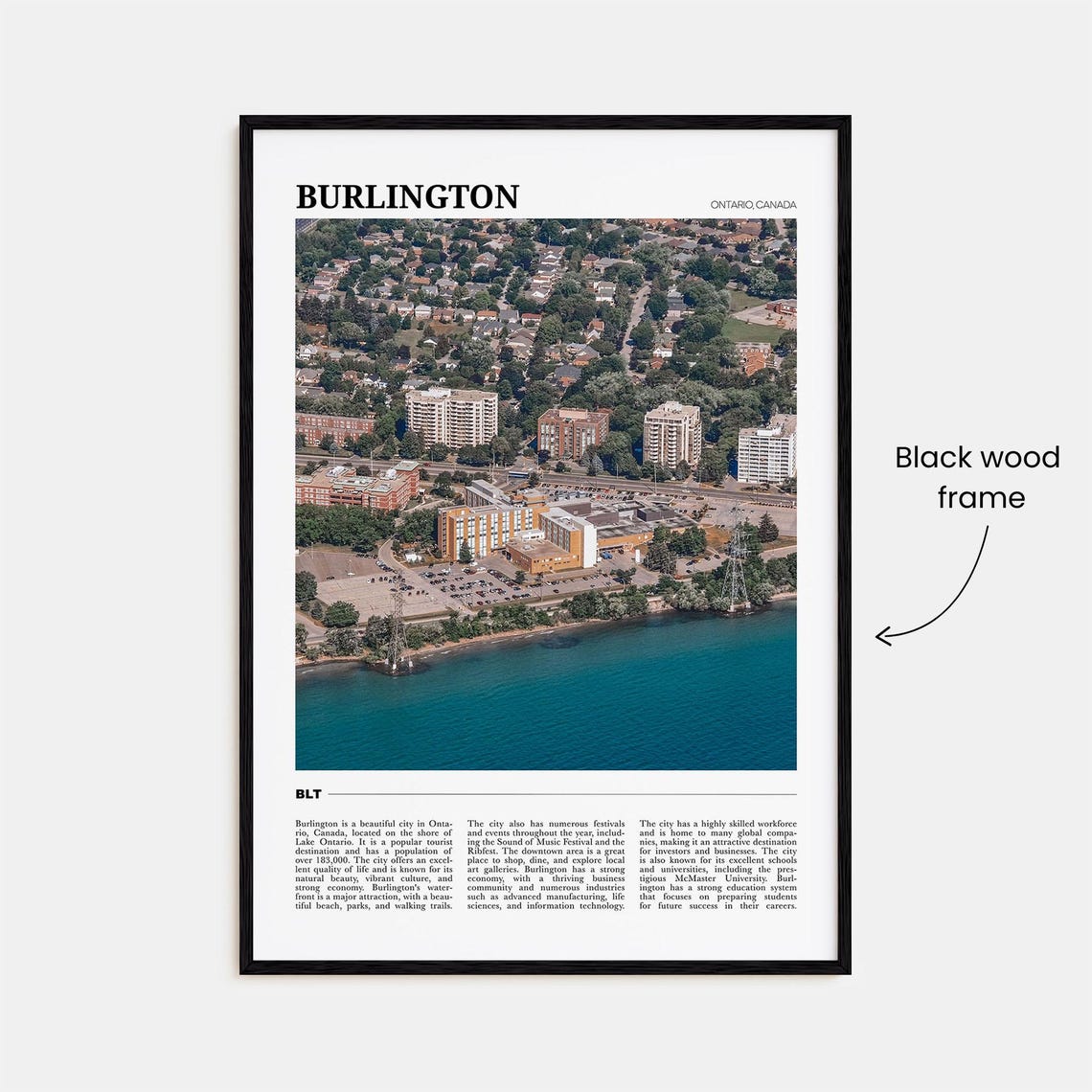Burlington Ontario Canada Aerial Lake Ontario Waterfront City Poster - Image 2