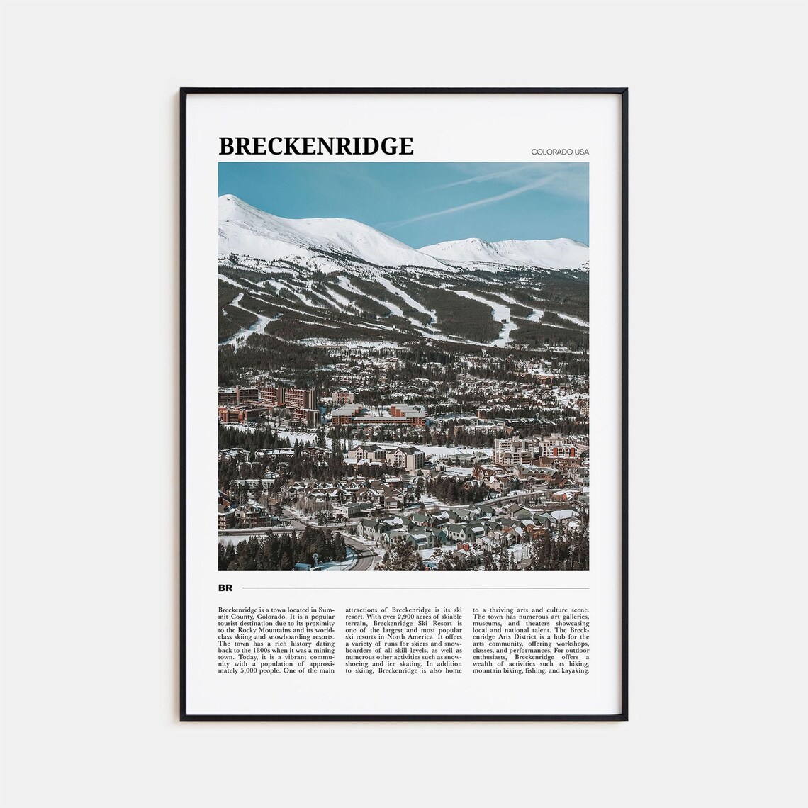 Breckenridge Travel Poster No 2 Breckenridge Wall Art Breckenridge Poster Print Breckenridge Photo Breckenridge Decor Colorado Usa