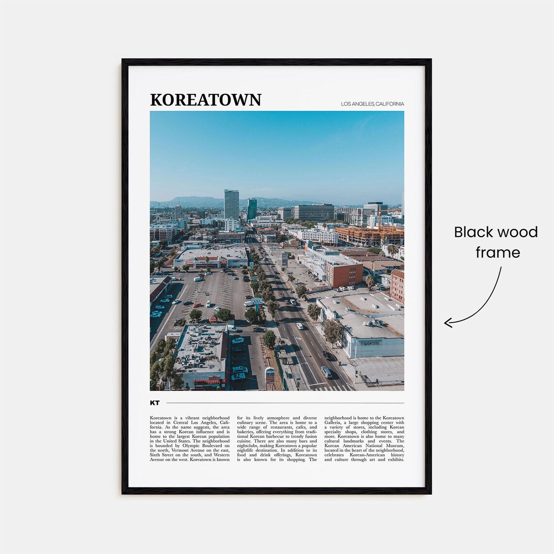 Koreatown Los Angeles California Aerial Neighborhood City Poster - Image 2
