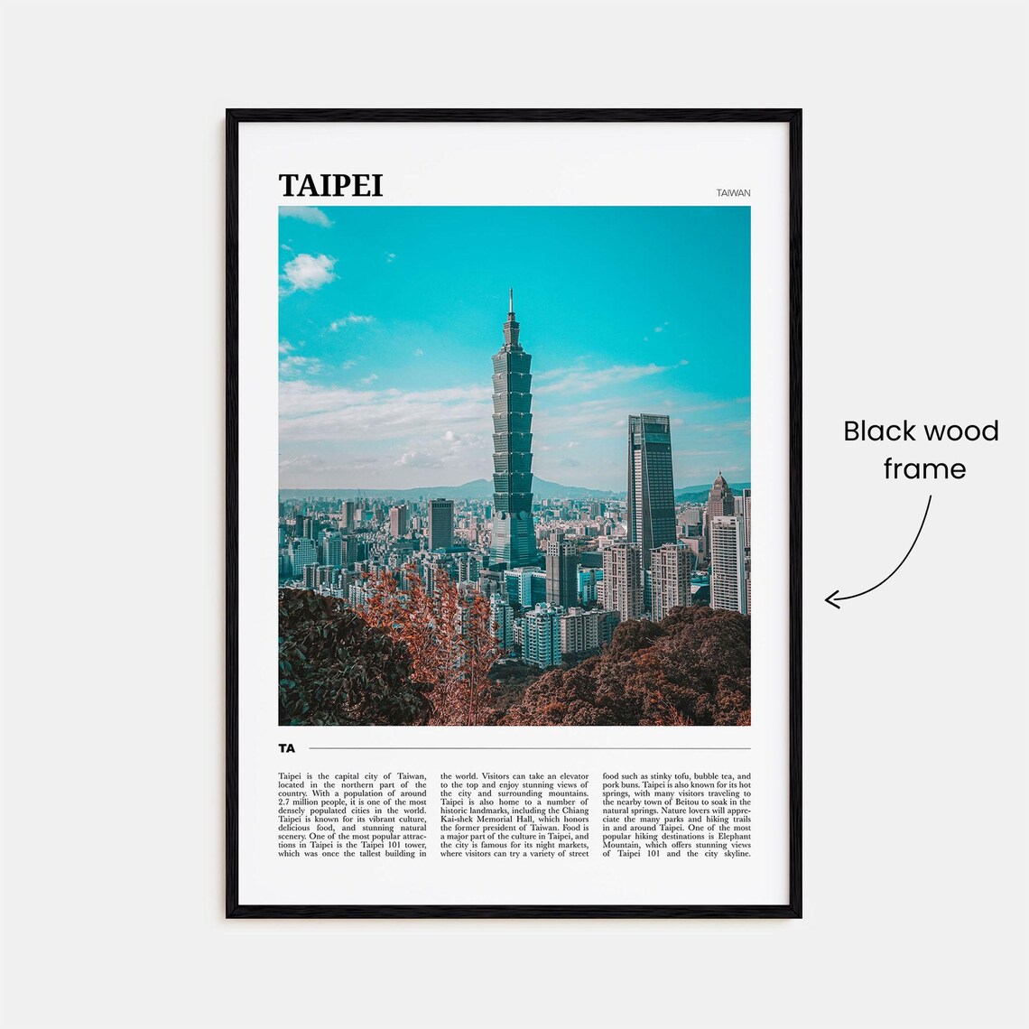 Taipei Taiwan 101 Tower City Skyline Travel Photography Poster - Image 2