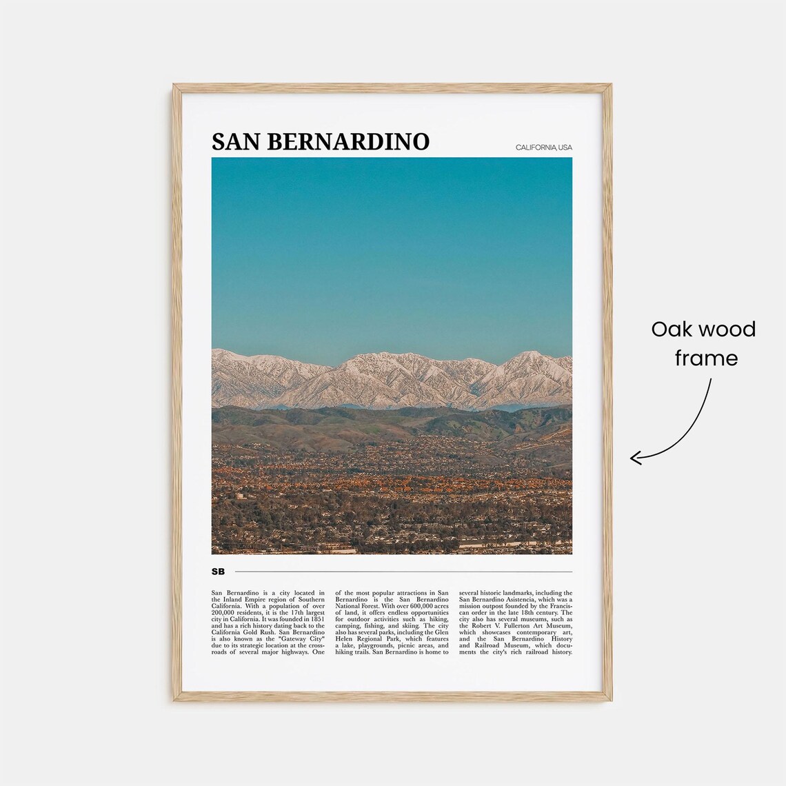 San Bernardino Travel Poster, USA Wall Art - Image 3