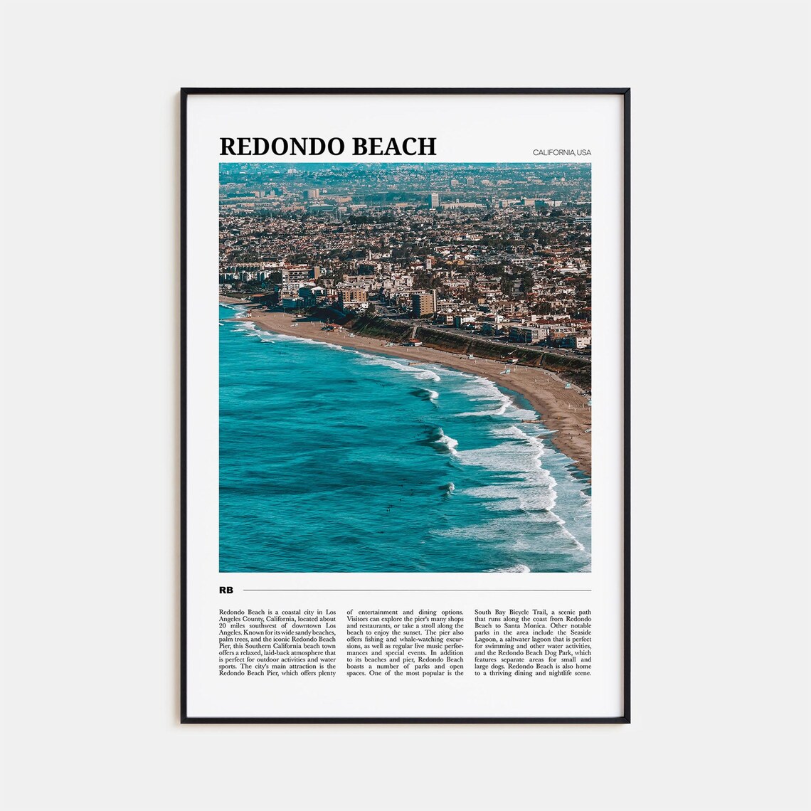 Redondo Beach Travel Poster, California USA