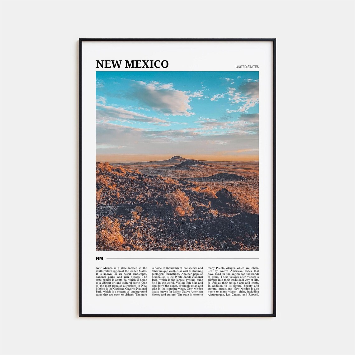 New Mexico Travel Poster, United States Art Print