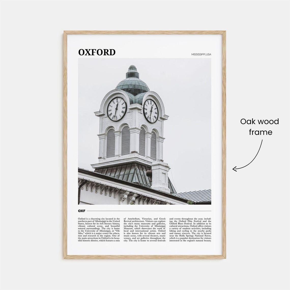 Oxford Travel Poster Mississippi Oxford Wall Art Oxford Poster Print Oxford Photo Oxford Decor Mississippi Usa - Image 3