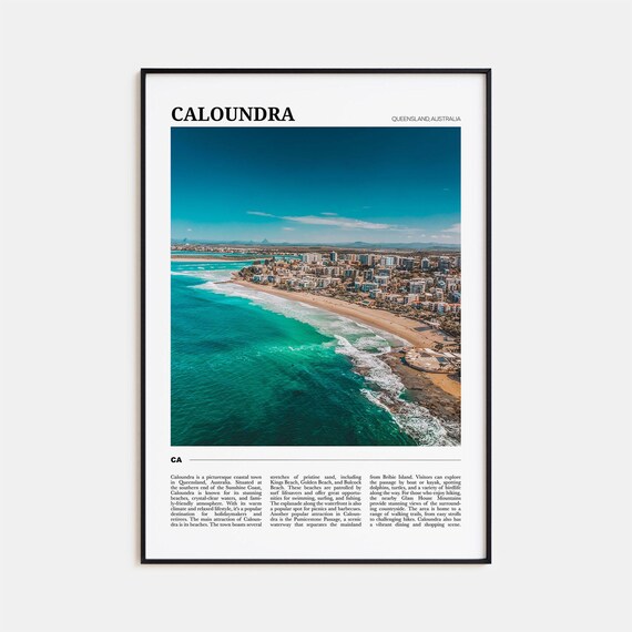 Caloundra Travel Poster, Queensland Australia