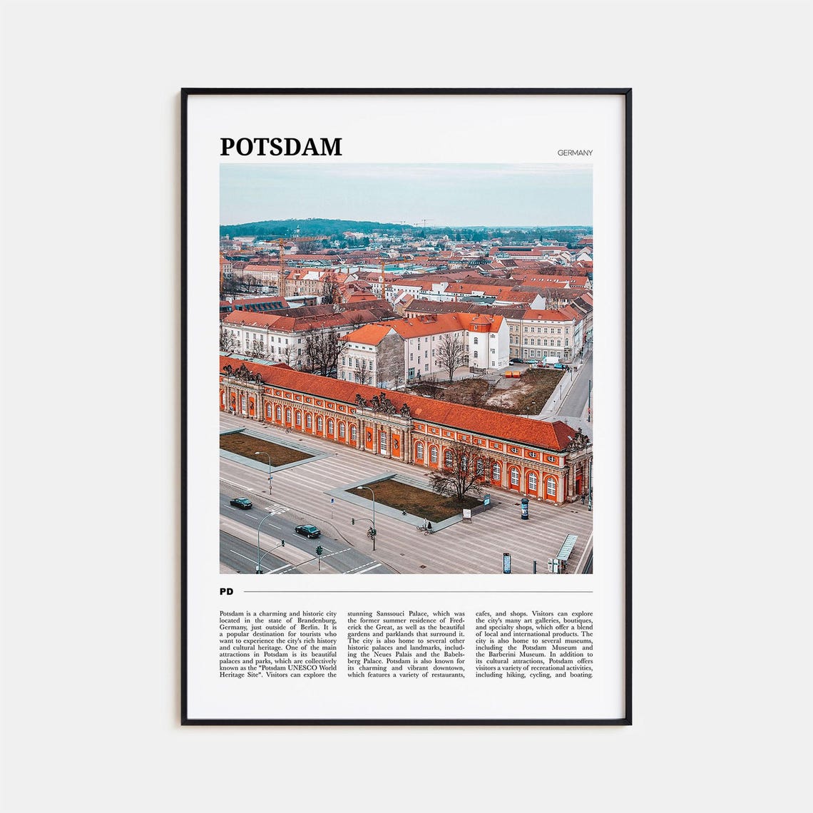 Potsdam Germany Aerial View of Historic Red Roofed Old Town Poster