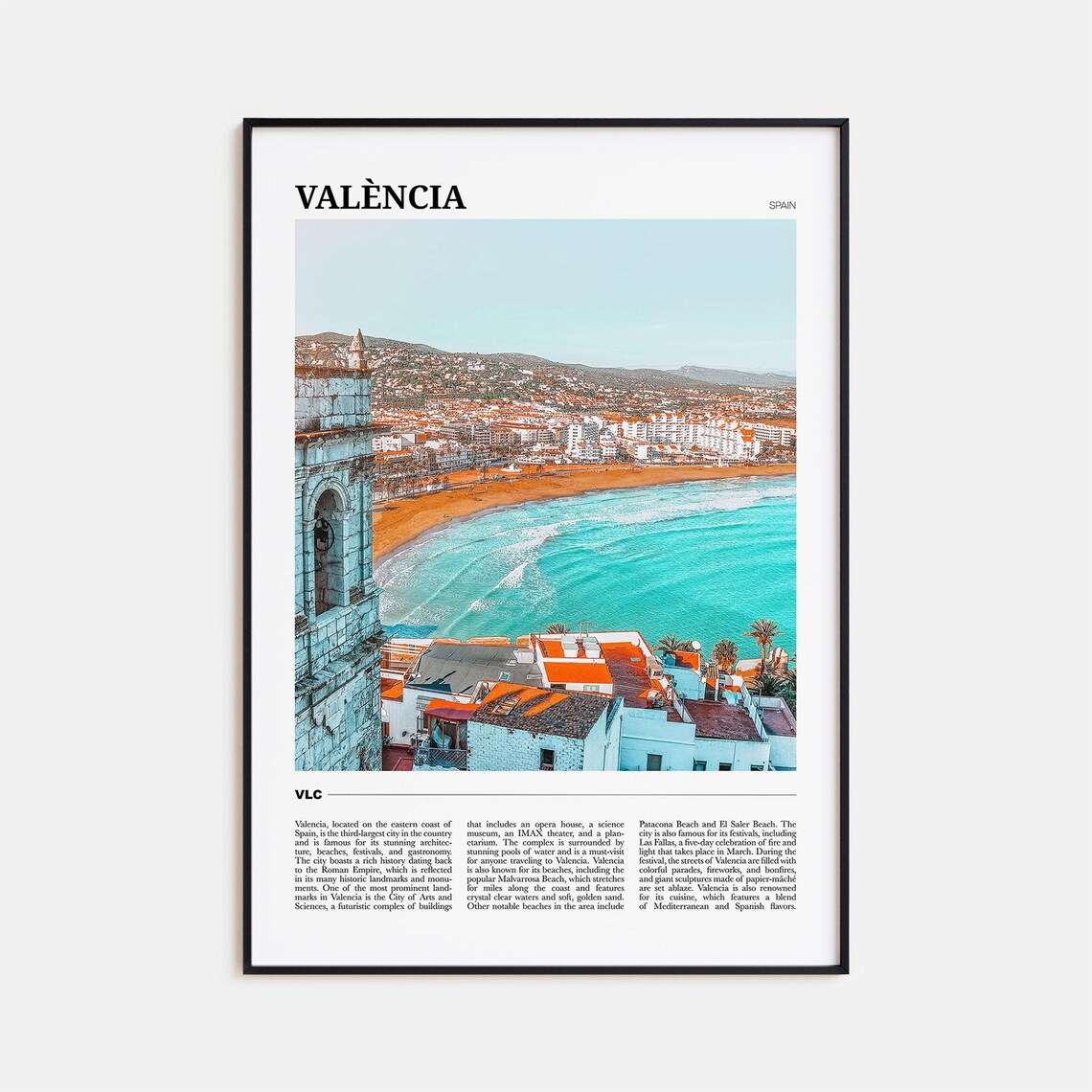 Valencia Travel Poster Spain Wall Art Print