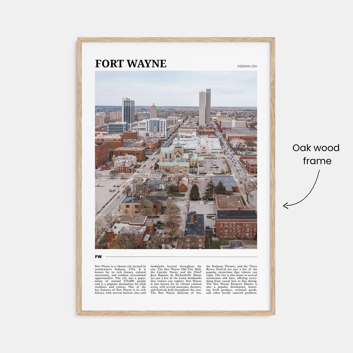 Fort Wayne Travel Poster, Indiana USA Art Print - Image 3
