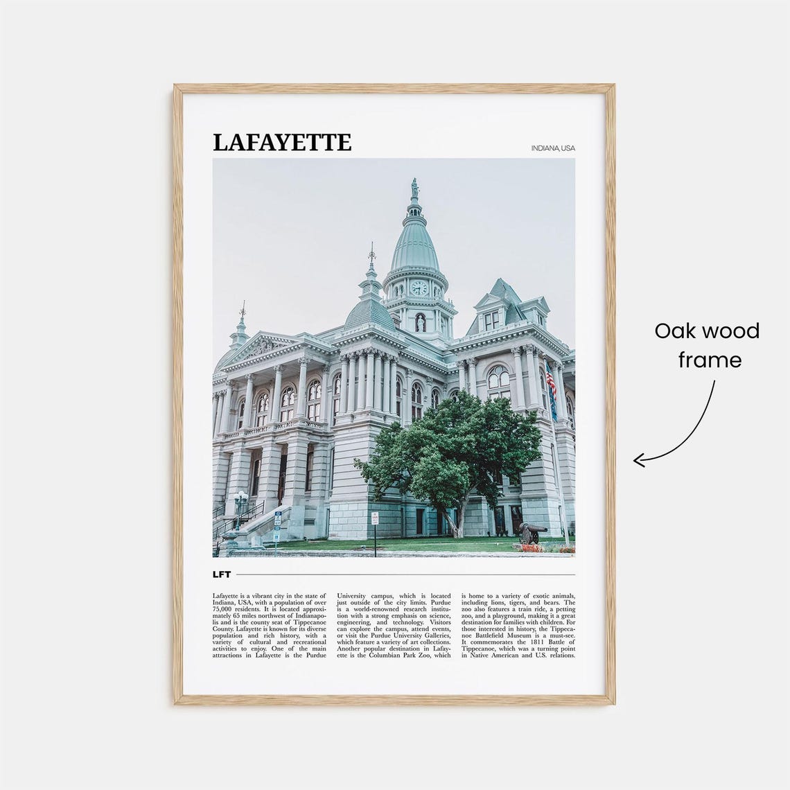Lafayette Indiana Historic Courthouse Downtown City Landmark Poster - Image 3