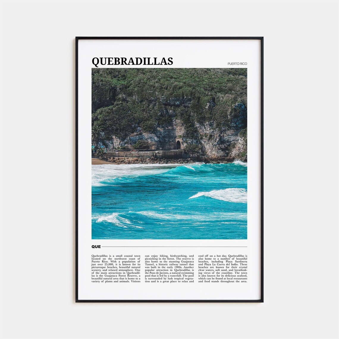 Quebradillas Travel Poster, Puerto Rico Art Print