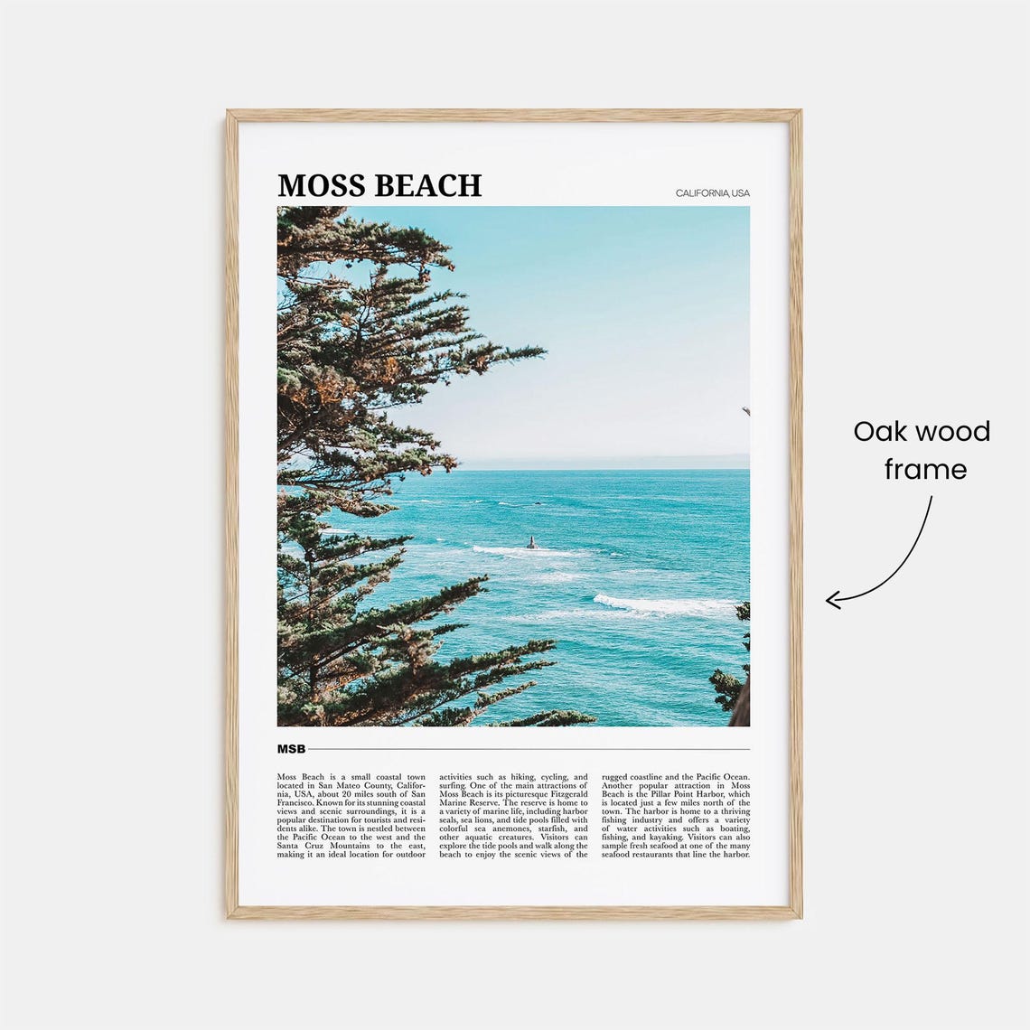 Moss Beach California Ocean View Cypress Trees Coastal Travel Poster - Image 3