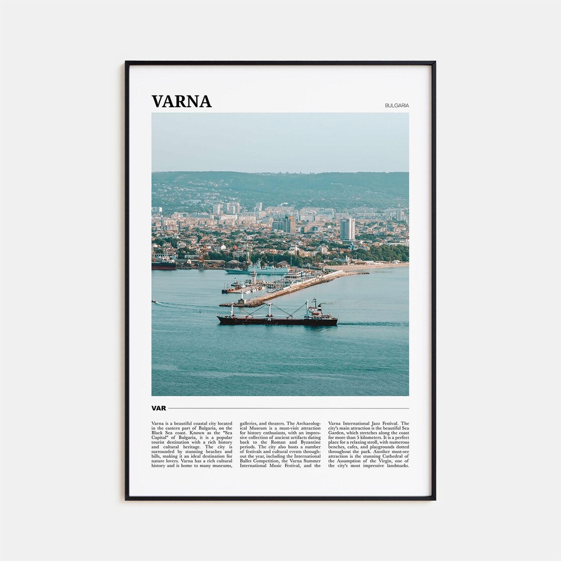 Varna Bulgaria Black Sea Harbor and Port City View Travel Poster