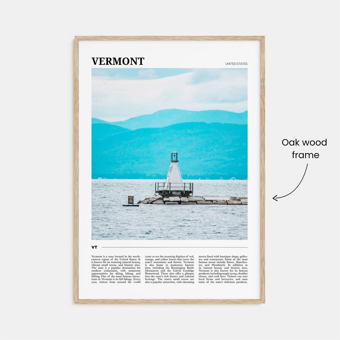 Vermont Lake Champlain Lighthouse and Blue Mountain Scenery Poster - Image 3