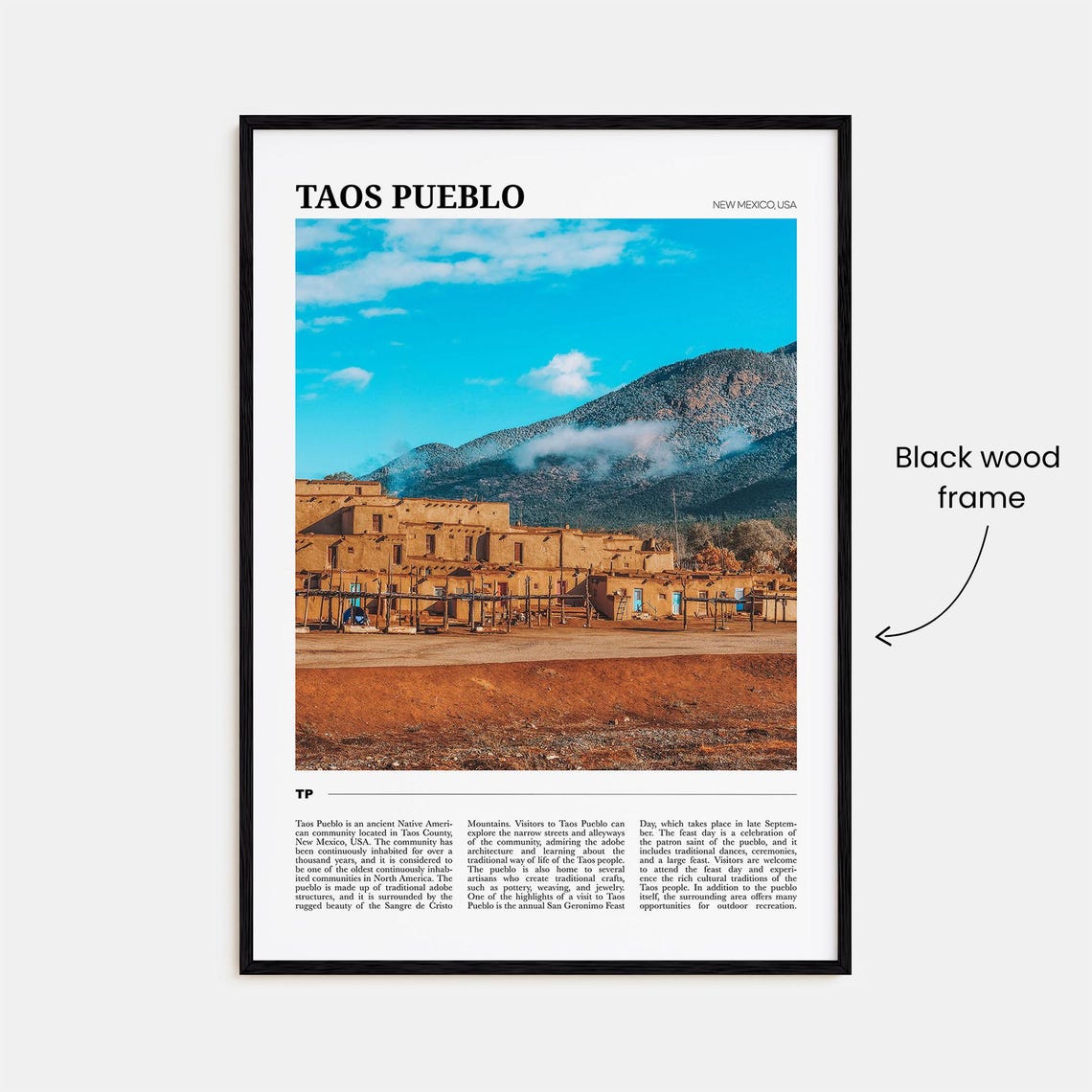 Taos Pueblo Travel Poster Taos Pueblo Wall Art Taos Pueblo Poster Print Taos Pueblo Photo Taos Pueblo Decor New Mexico Usa - Image 2