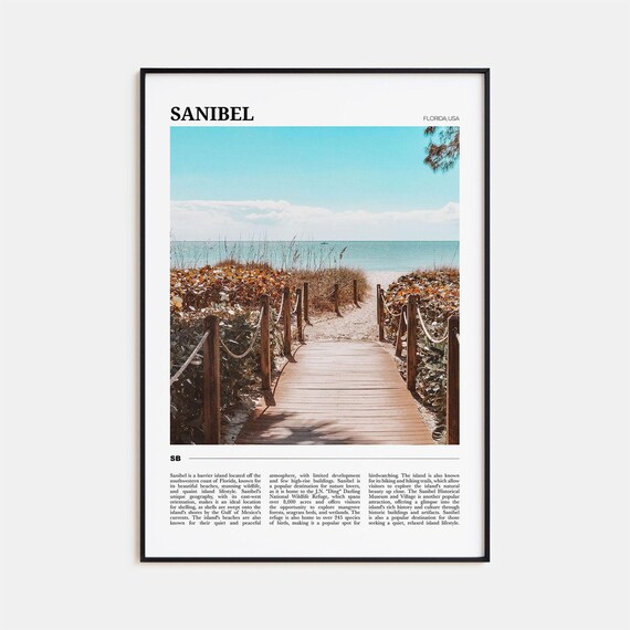Sanibel Travel Poster, Florida USA Art Print