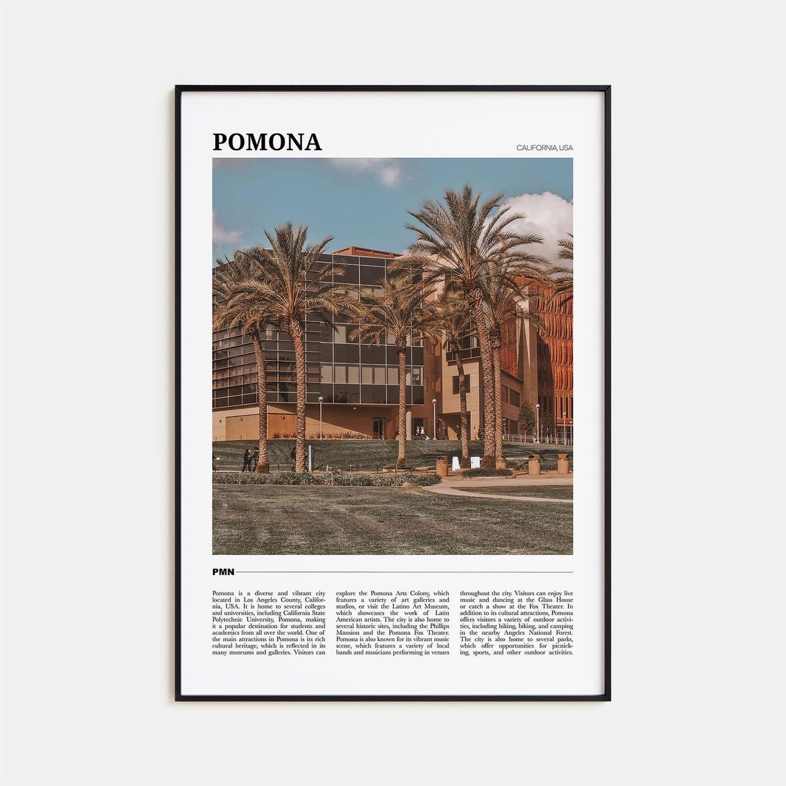 Pomona Travel Poster Pomona Wall Art Pomona Poster Print Pomona Photo Pomona Decor California Usa