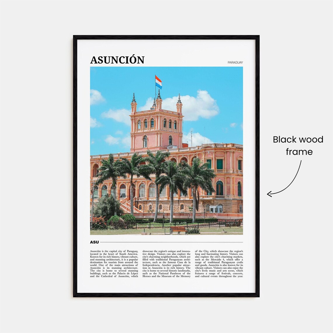 Asuncion Travel Poster, Paraguay Wall Art Print - Image 2