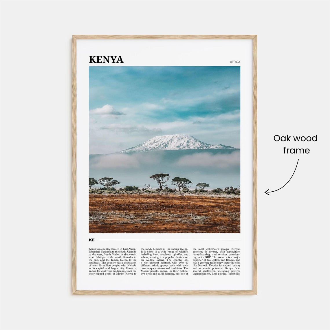 Kenya Africa Savanna Mountain Wildlife Safari Photography Poster - Image 3