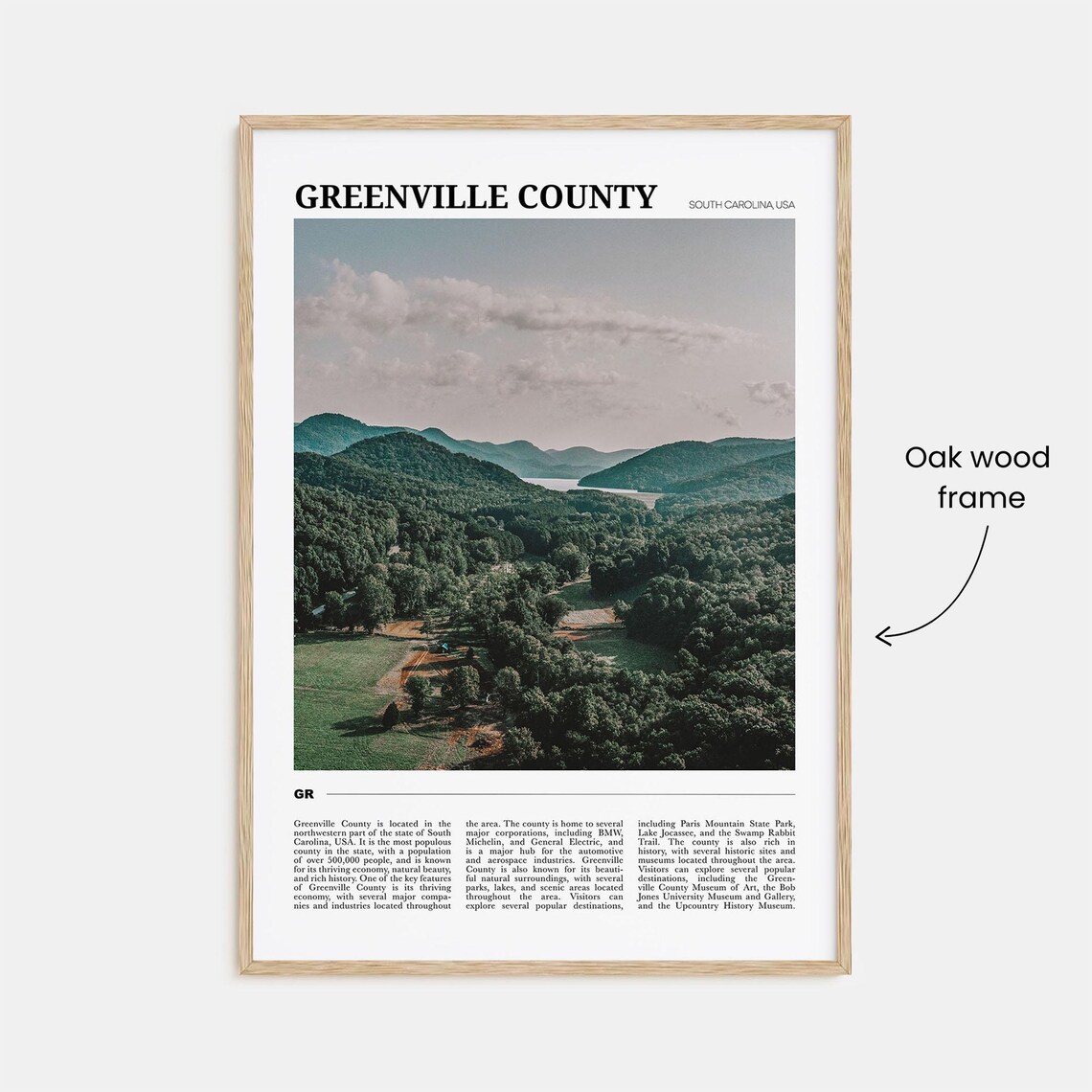 Greenville County South Carolina Blue Ridge Photo Travel Poster - Image 3