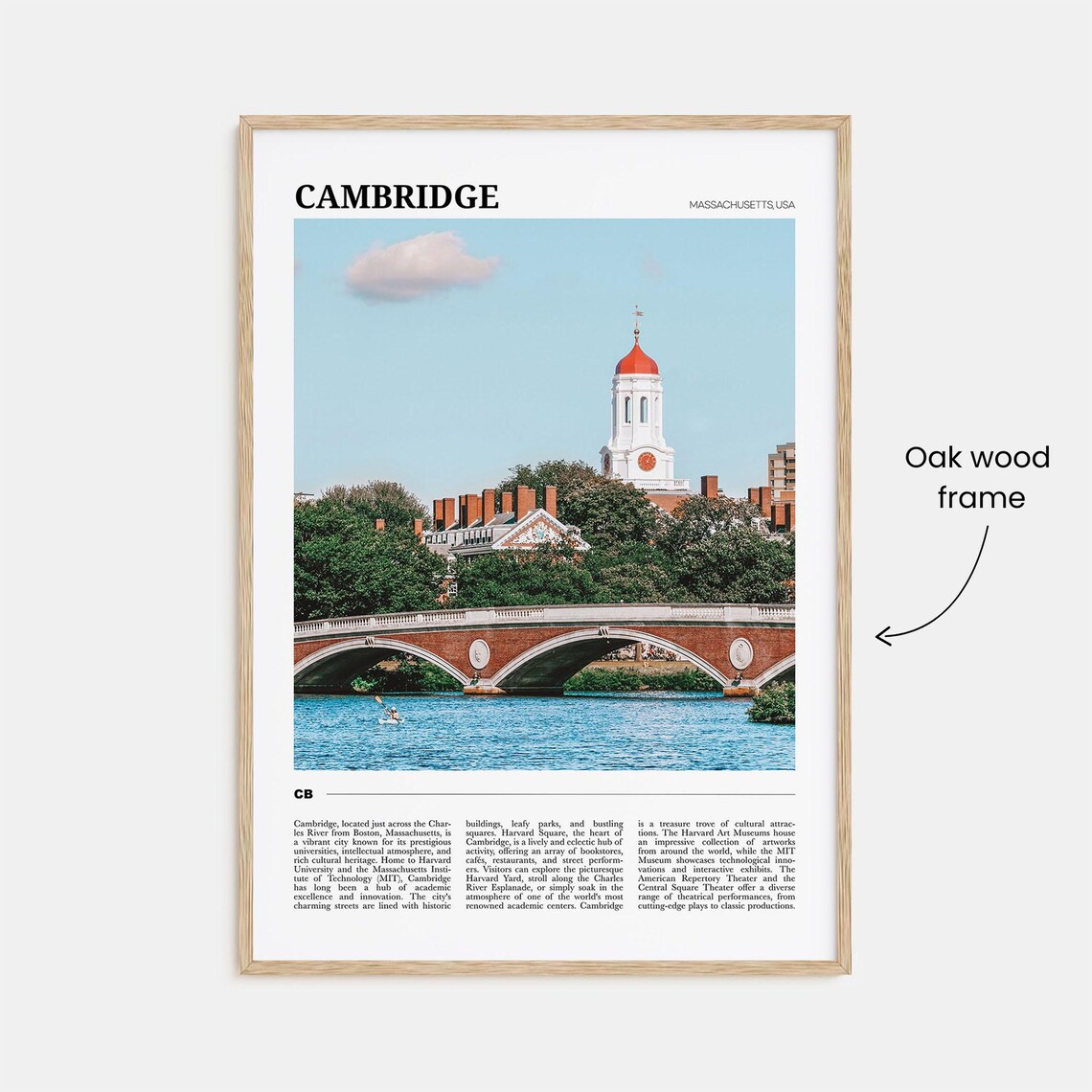Cambridge Massachusetts Charles River Harvard Photo Travel Poster - Image 3