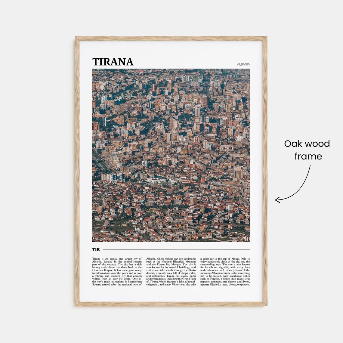 Tirana Albania Aerial Dense Cityscape Vibrant Balkan Capital Poster - Image 3
