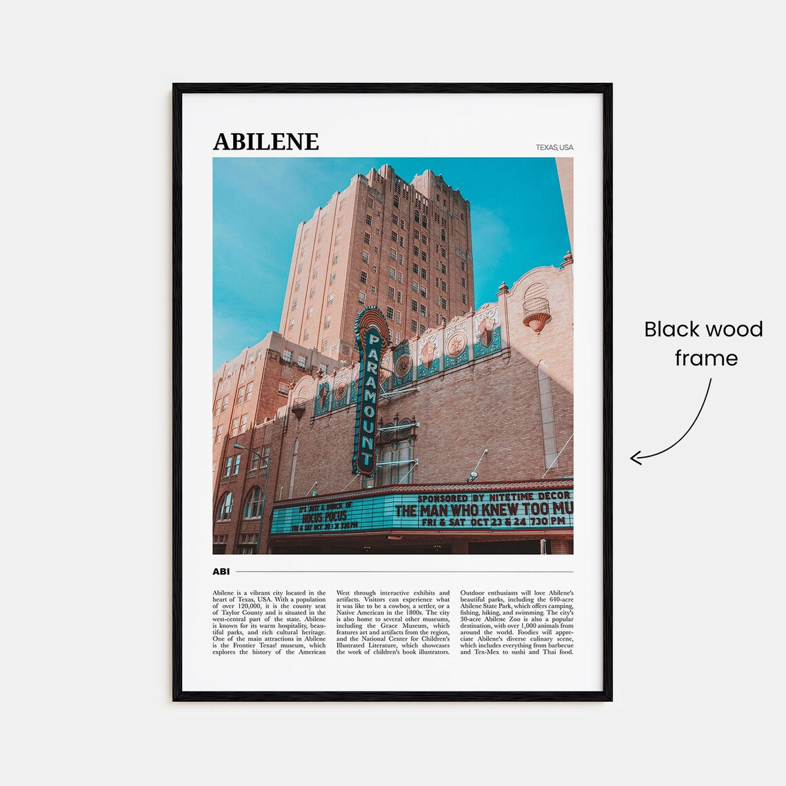Abilene Travel Poster, Texas USA Art Print - Image 2