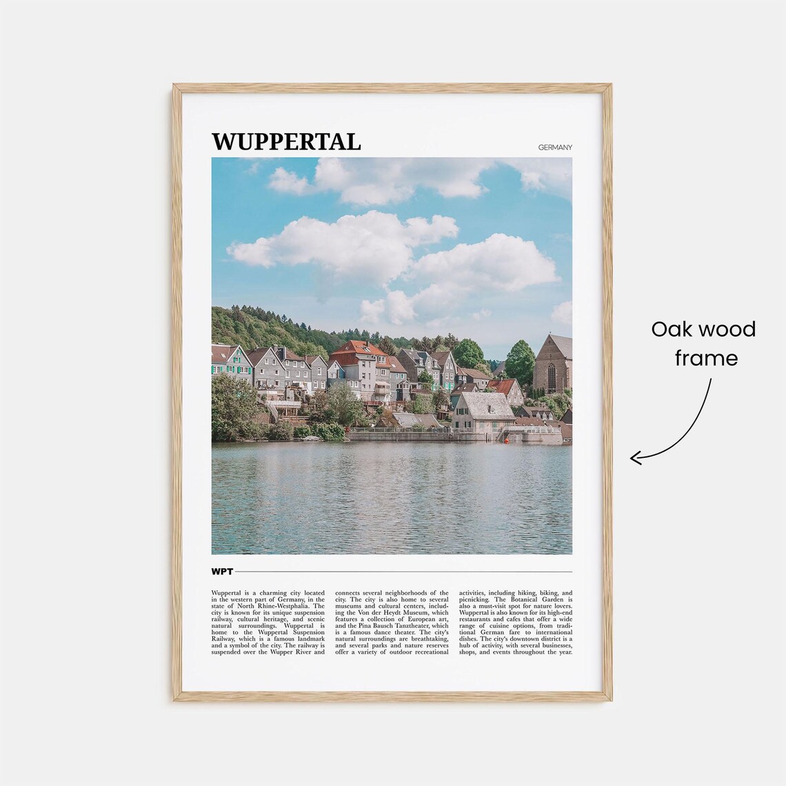 Wuppertal Germany Riverside Historic Houses Old Town Travel Poster - Image 3