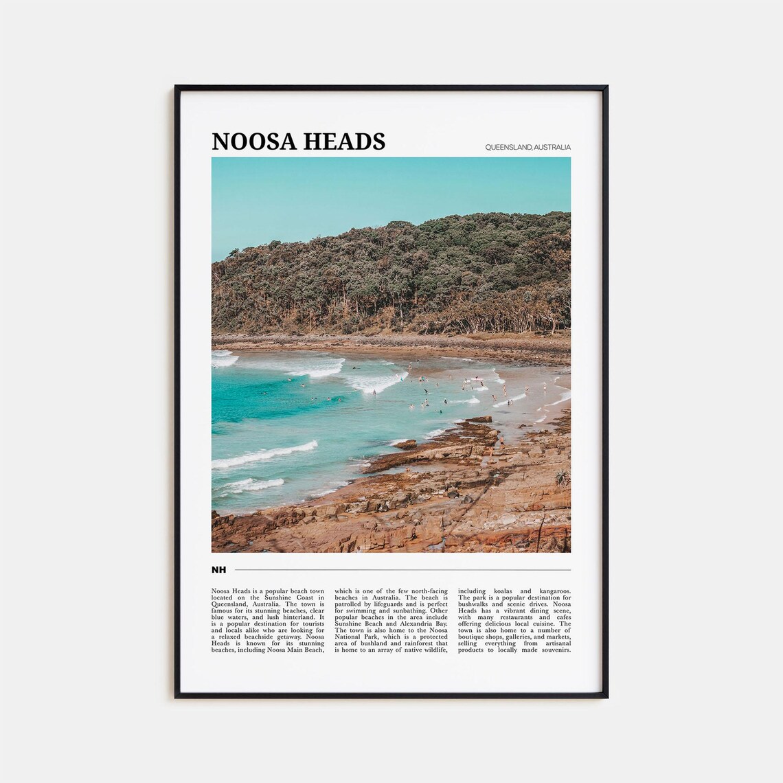 Noosa Heads Travel Poster, Australia Wall Art
