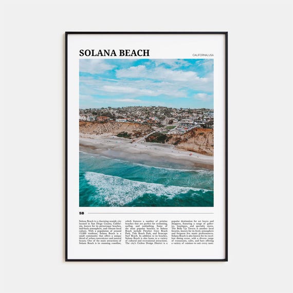 Solana Beach Travel Poster, California Wall Art