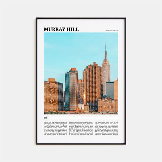 Murray Hill Travel Poster Murray Hill Wall Art Murray Hill Poster Print Murray Hill Photo Murray Hill Decor New Jersey Usa
