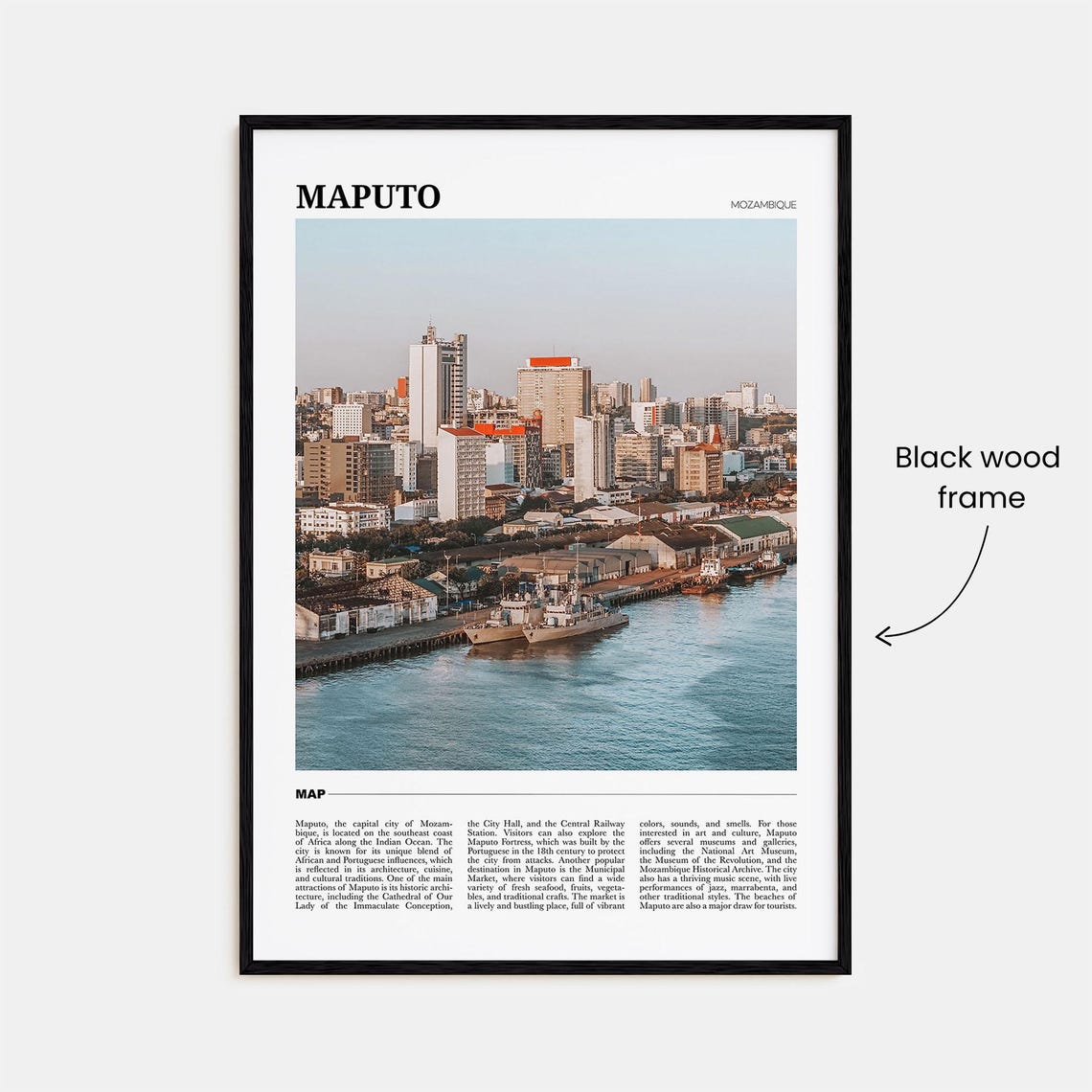 Maputo Mozambique Harbor City Skyline Travel Photo Guide Poster - Image 2