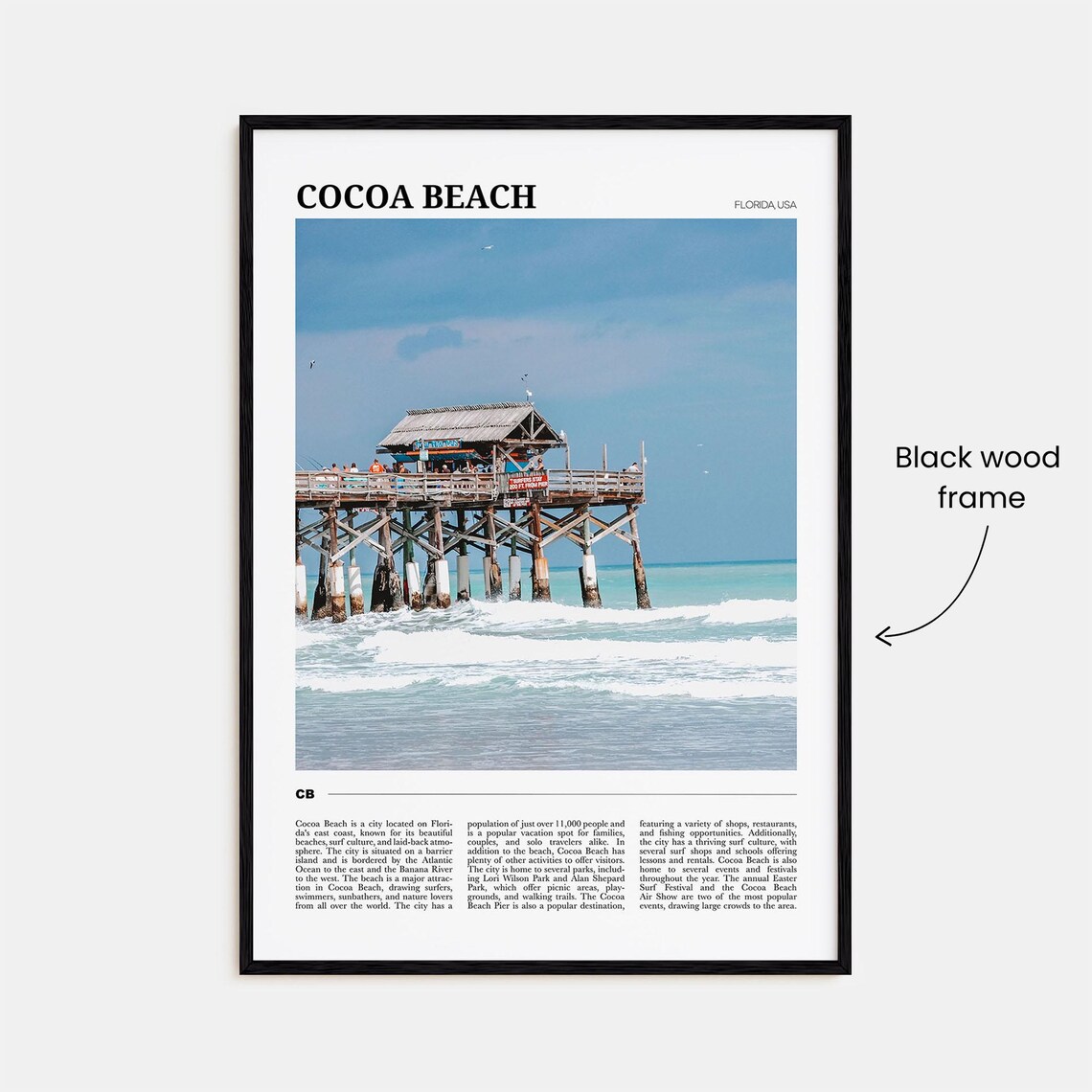 Cocoa Beach Travel Poster, Florida USA Wall Art Print - Image 2