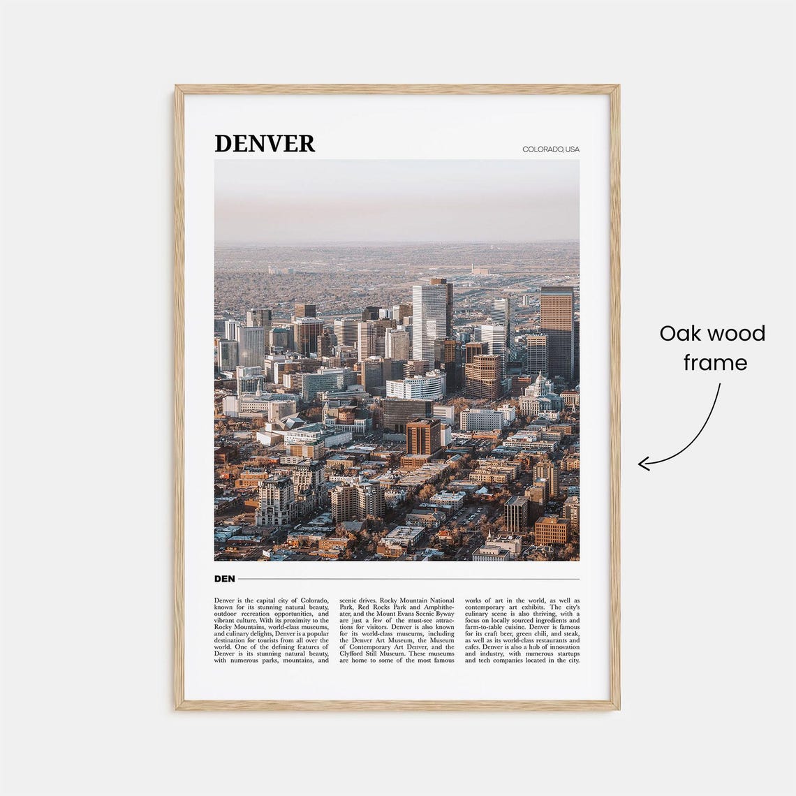 Denver Colorado Downtown Skyline Aerial Cityscape Photography Poster - Image 3