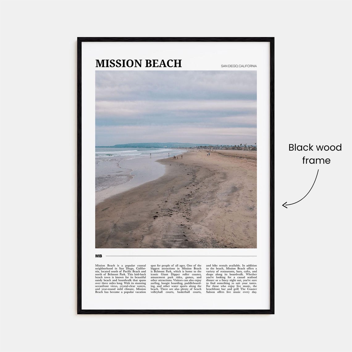 Mission Beach San Diego Boardwalk Shoreline Travel Poster Series - Image 2