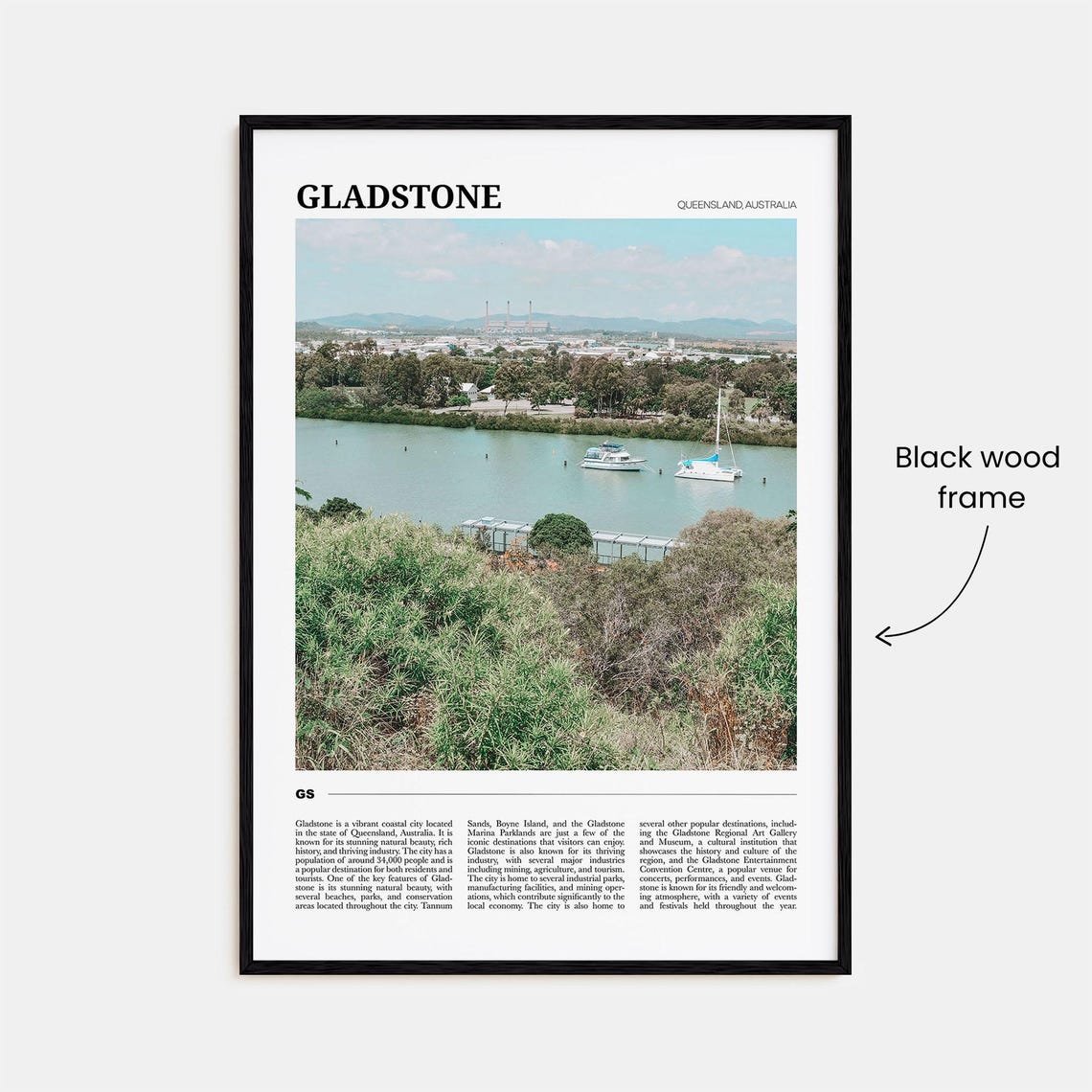 Gladstone Queensland Harbor Boats Coastal Australia Travel Poster - Image 2