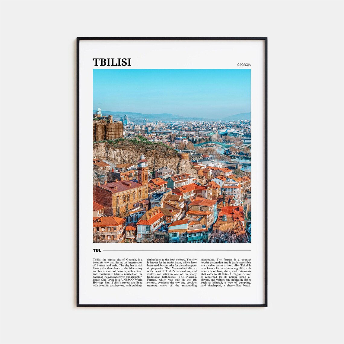 Tbilisi Travel Poster, Georgia City Art Print