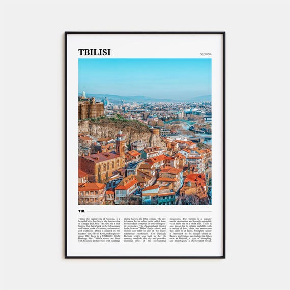 Tbilisi Travel Poster, Georgia City Art Print