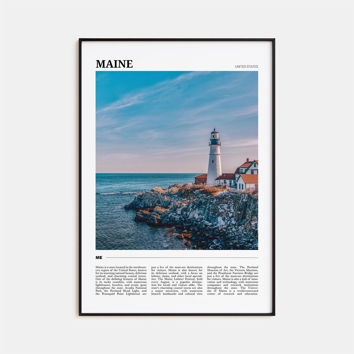Maine Travel Poster, Maine Wall Art, USA Decor