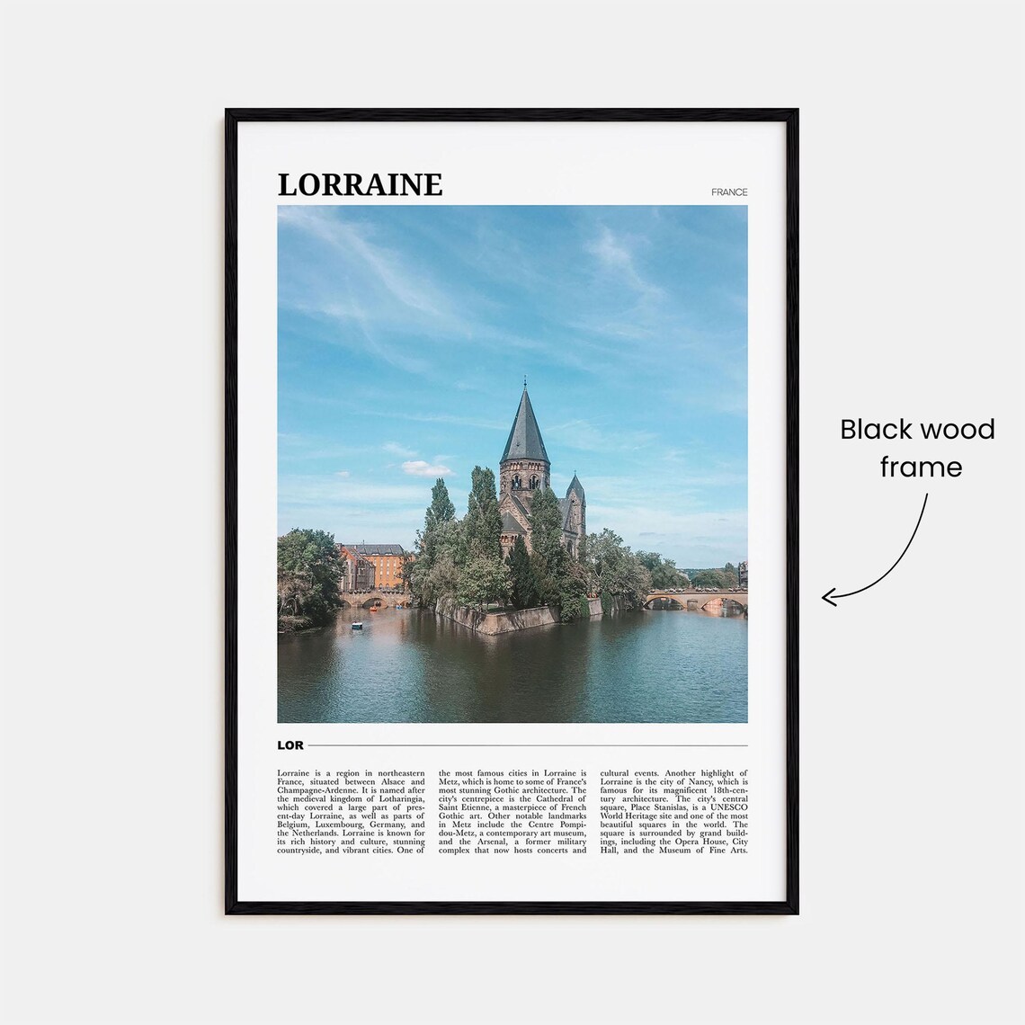 Lorraine France Metz Church Riverside Old Town Historic Poster - Image 2