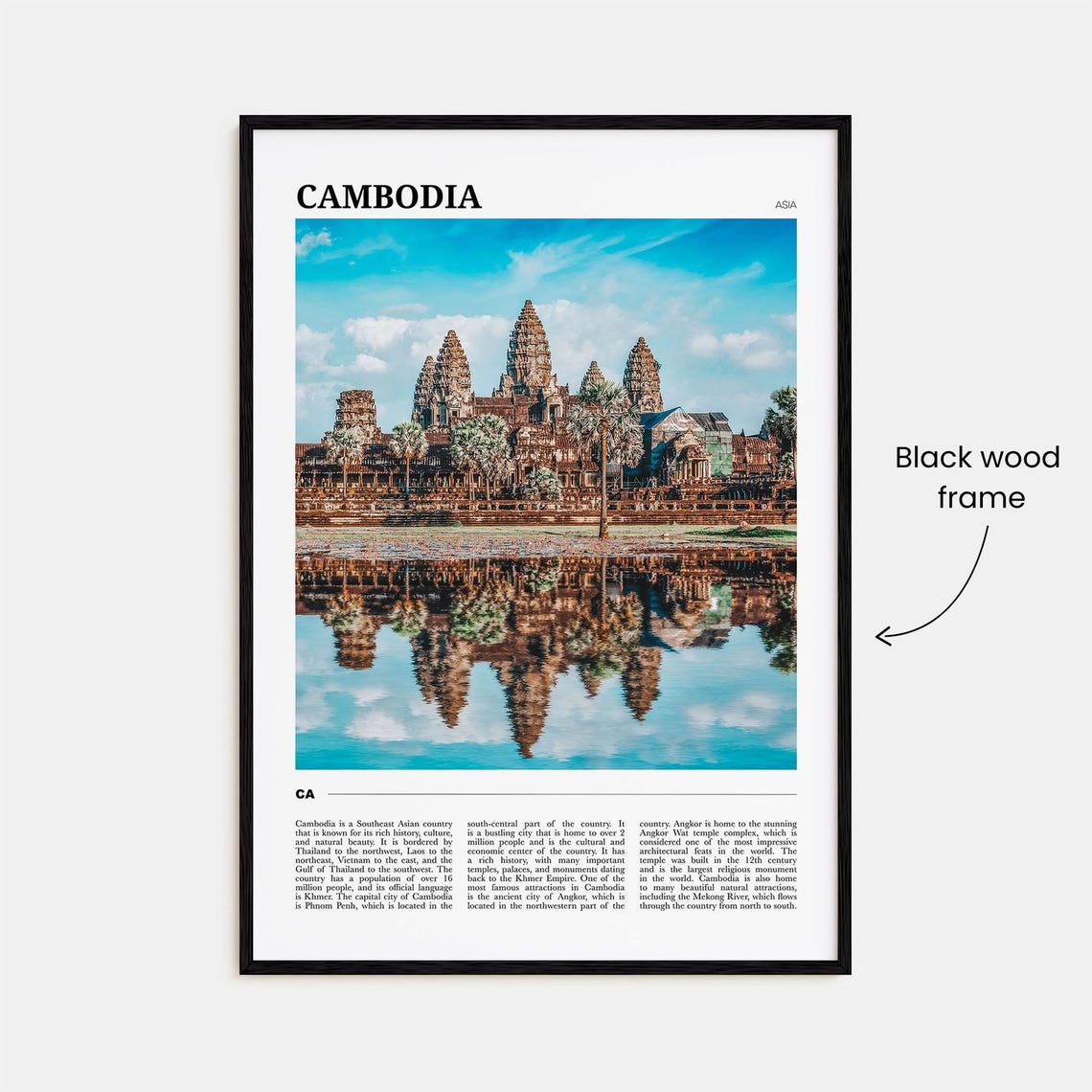 Cambodia Angkor Wat Temple Reflection Asia Photography Poster - Image 2