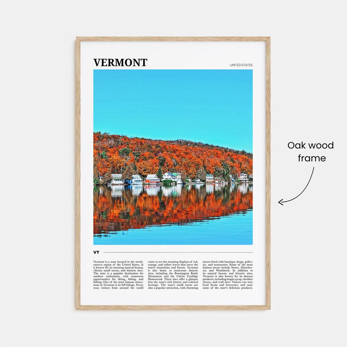 Vermont Lakeside Cottages with Autumn Foliage Reflection Poster - Image 3