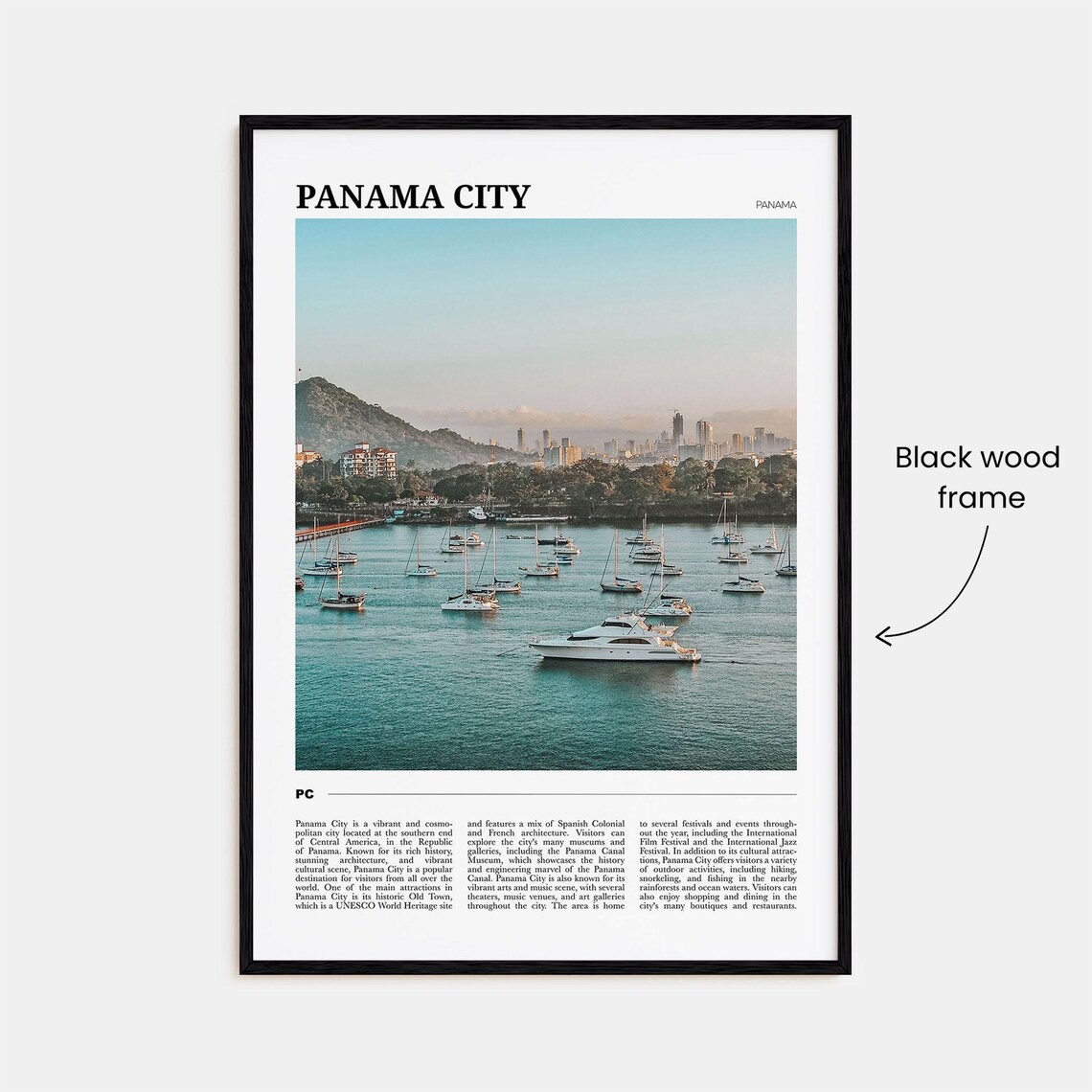 Panama City Panama Marina Sailboats Harbor Skyline Waterfront Photo Poster - Image 2