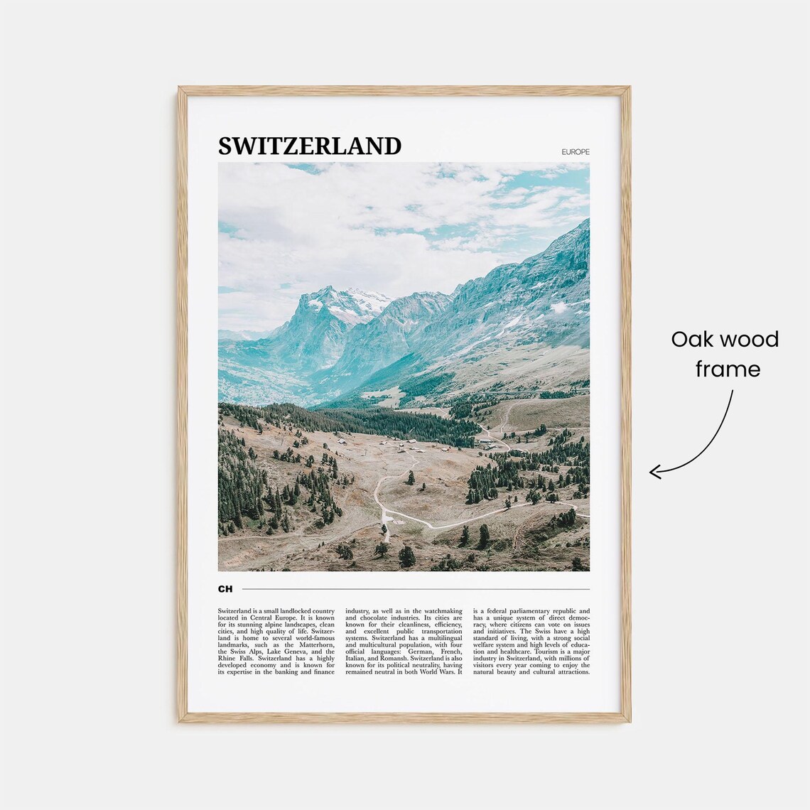Switzerland Travel Poster, Europe Wall Art Print - Image 3