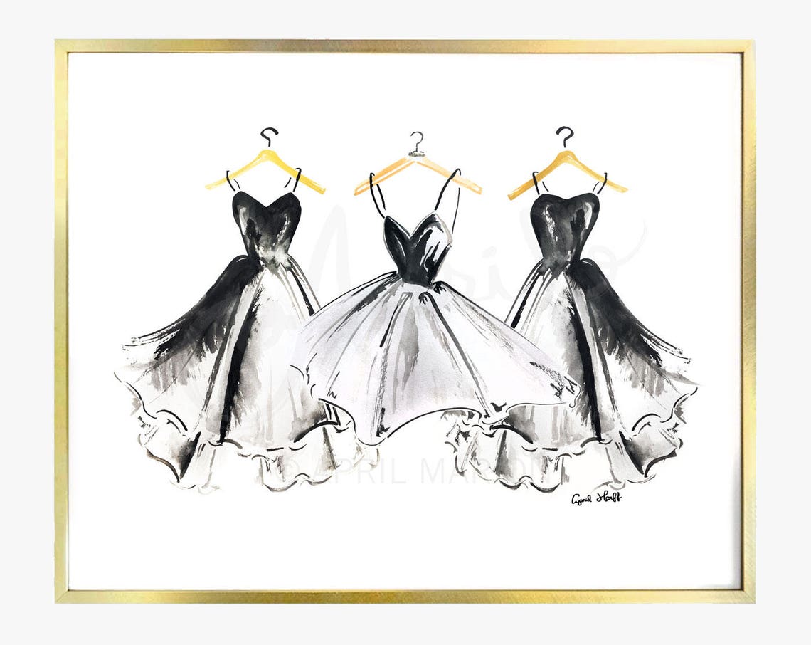 Ballerina Dress Watercolor Set Fashion Print Princess Art Designer Dresses Granddaughter Gift Women Ball Gown Girl Pageant Couture - Image 2
