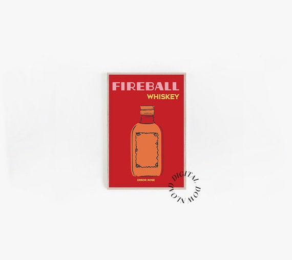 Fireball Tequila Cocktail Bar Cart Art Print