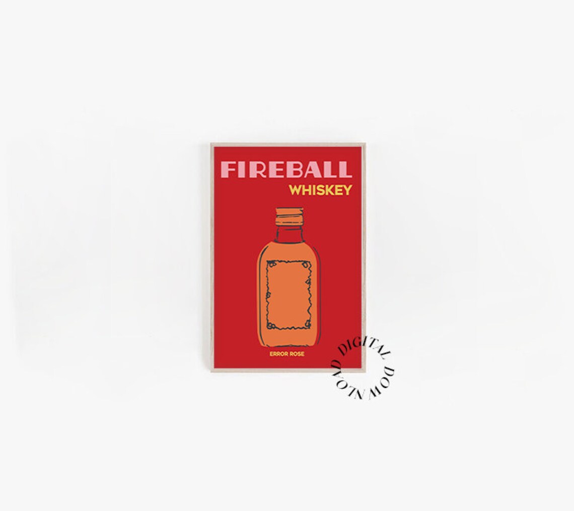 Fireball Tequila Cocktail Bar Cart Art Print