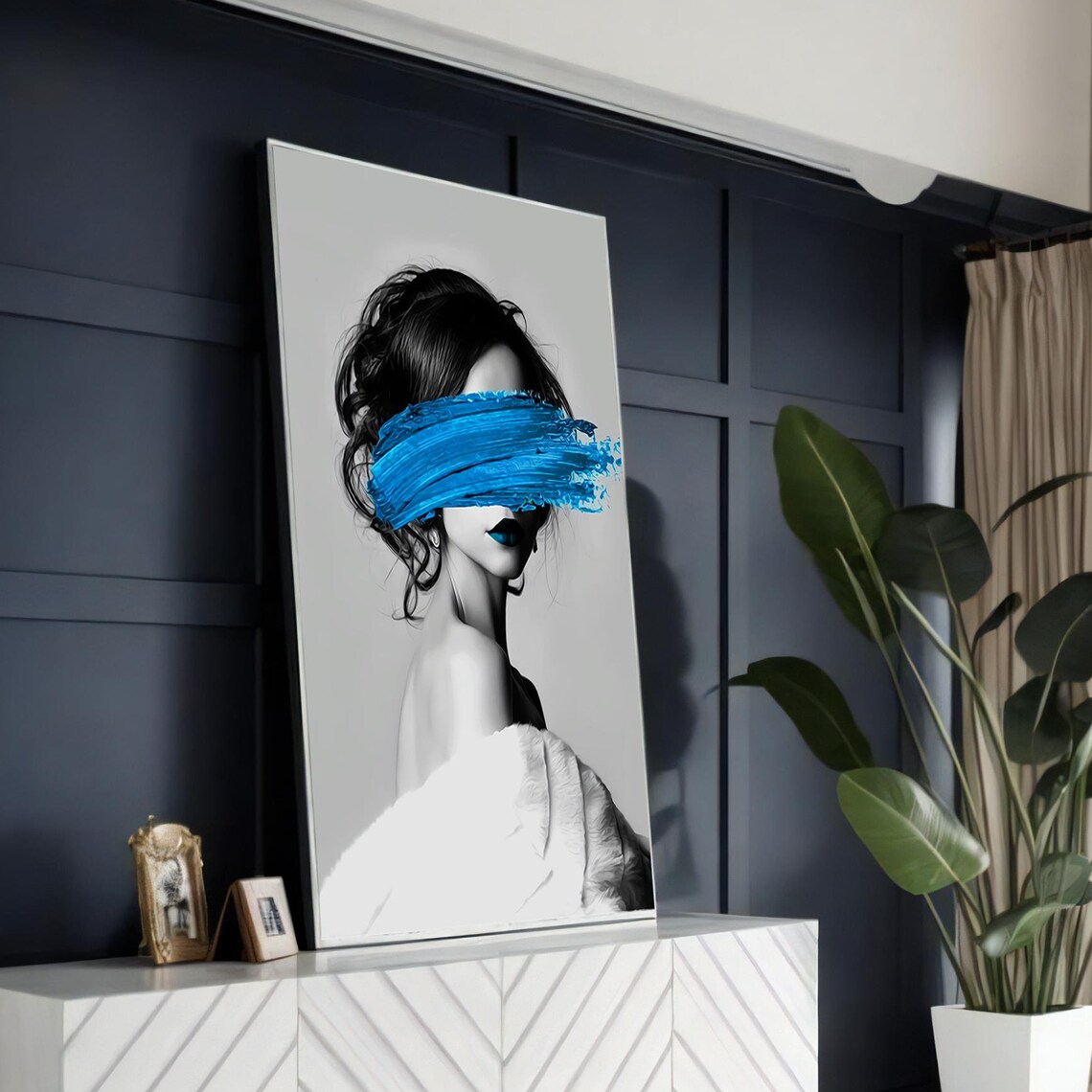Abstract Monochrome Portrait, Modern Minimalist - Image 5