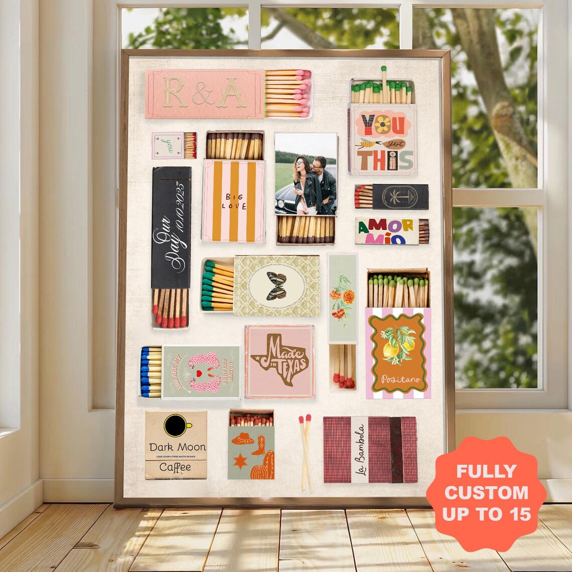 Custom Matchbook Personalized Retro Poster Print