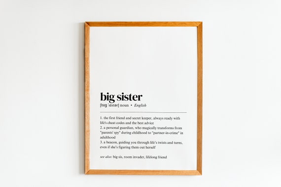 Big Sister Definition Print Gift For Her Poster